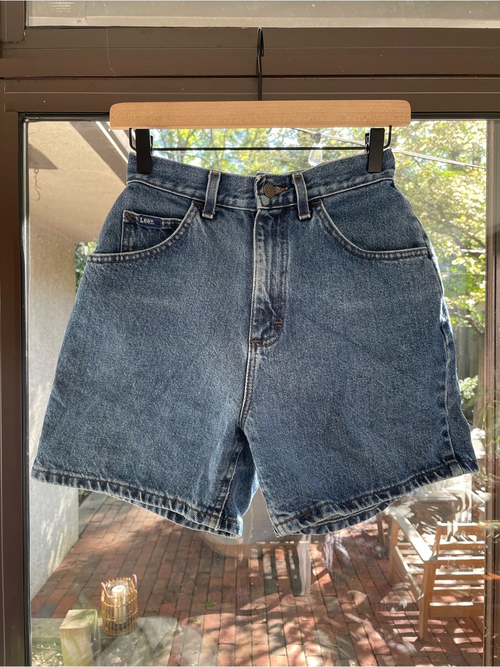 Vintage Lee Denim Shorts High Rise Mom Shorts 90s Medium Wash
